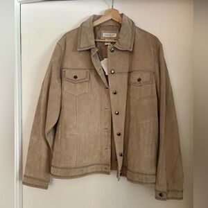 Coldwater Creek Beige Suede Jacket with Stud Accents